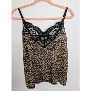 Vintage Leopard Print Lace Trim Cami